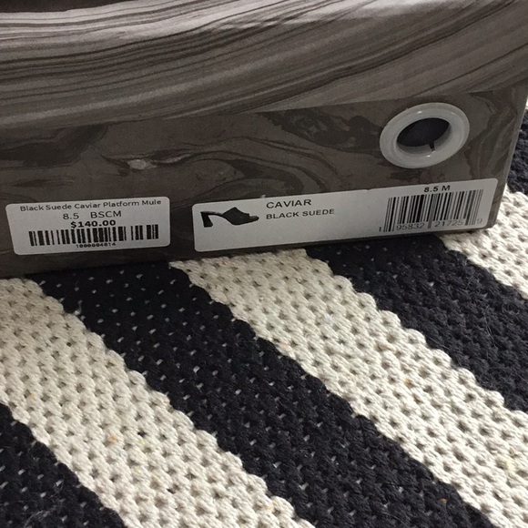 Jeffrey Campbell Black Suede Caviar Platform Mule Size 8.5 - Picture 2 of 5
